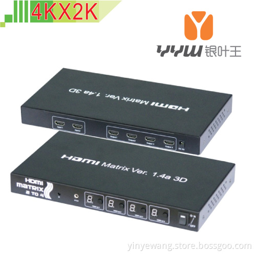 HDMI Matrix 2X4 2 to 4 1.4V 3D 4KX2K
